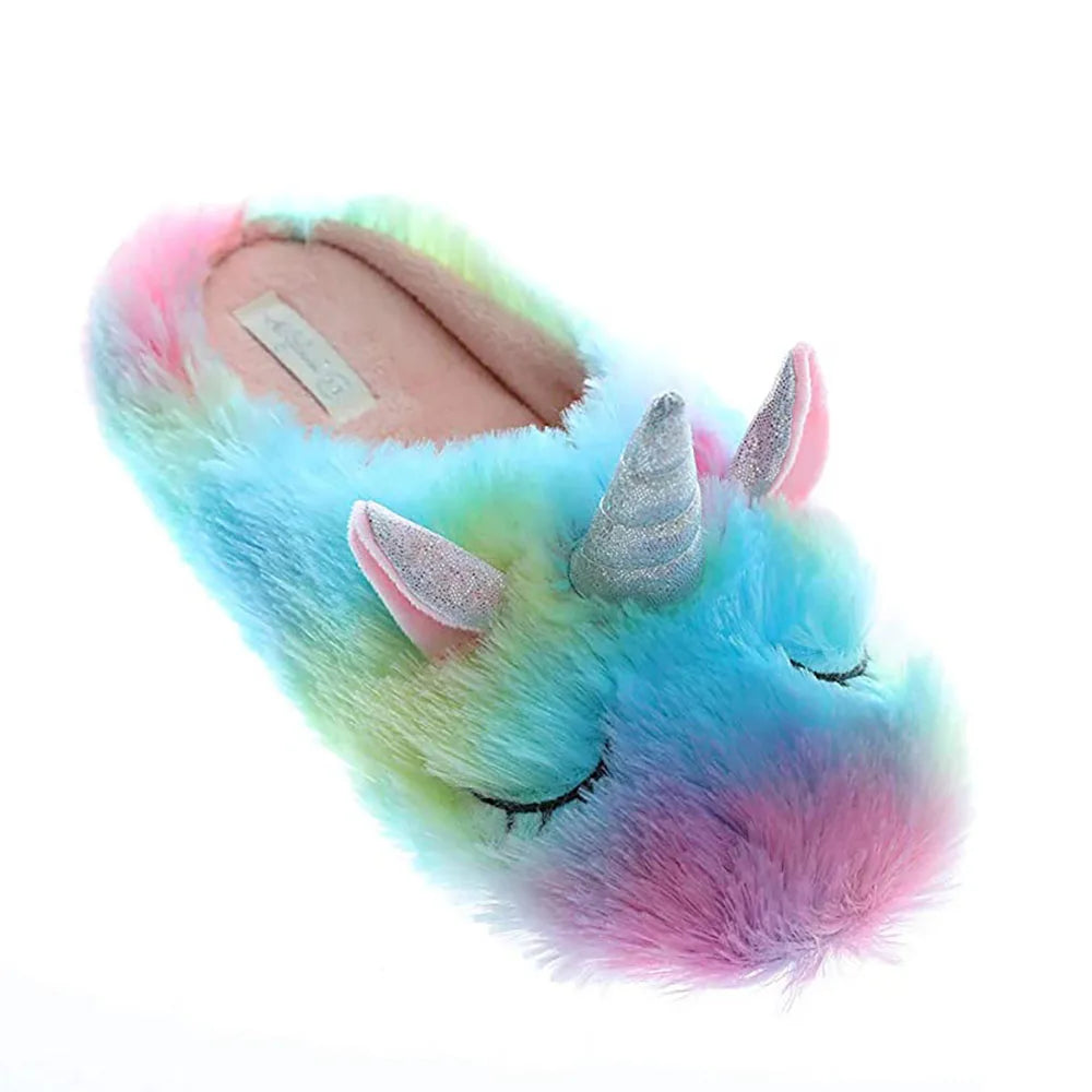 Cute Rainbow Unicorn Slippers